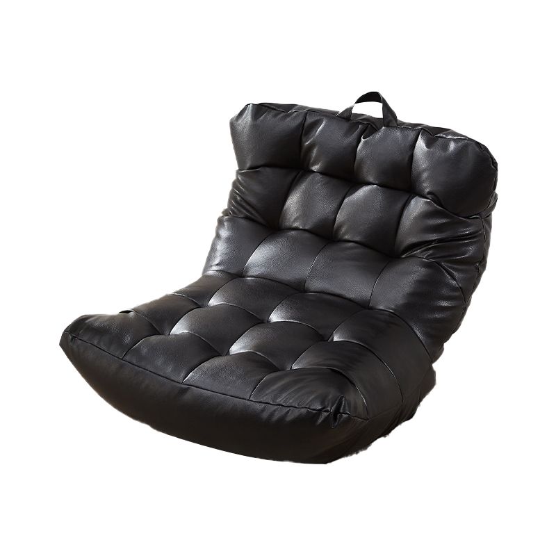 Scandinavian Style Single Sofa Chair PU Leather Fixed Backed Armless Chair