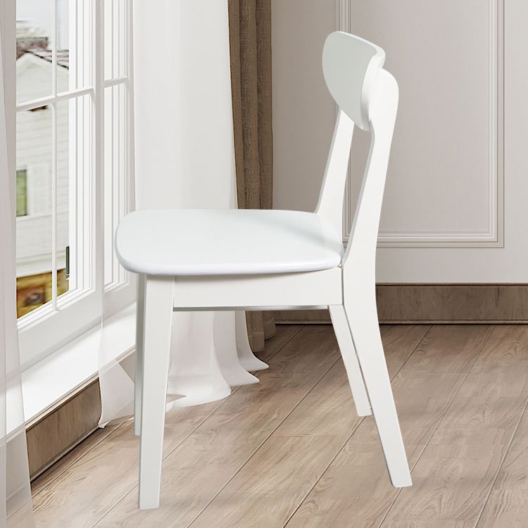 Silla auxiliar escandinava de madera de caucho con respaldo abierto, silla de comedor tapizada natural (juego de 2)