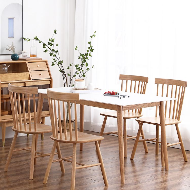 Modern Style Solid Wood Top Dining Table Sets with Rectangle Table Dining Furniture