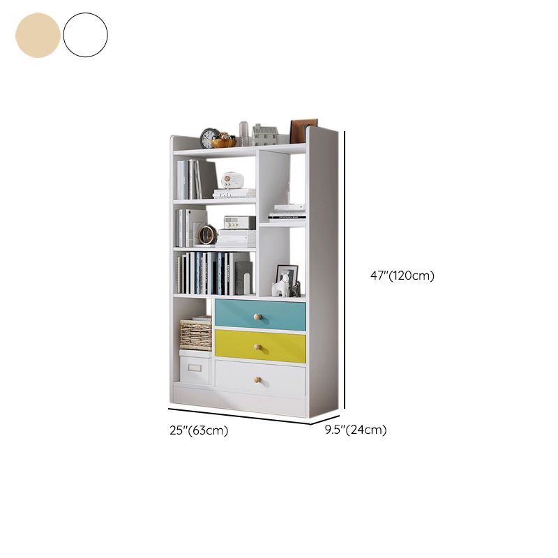 Contemporary Vertical Open Shelf Bookcase Engineered Wood Home Book Shelf with Shelves