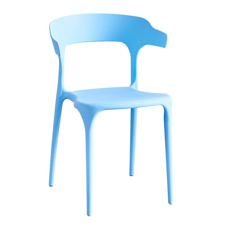 Contemporary Indoor-Outdoor Plastic Open Back Stackable Dining Side Chair