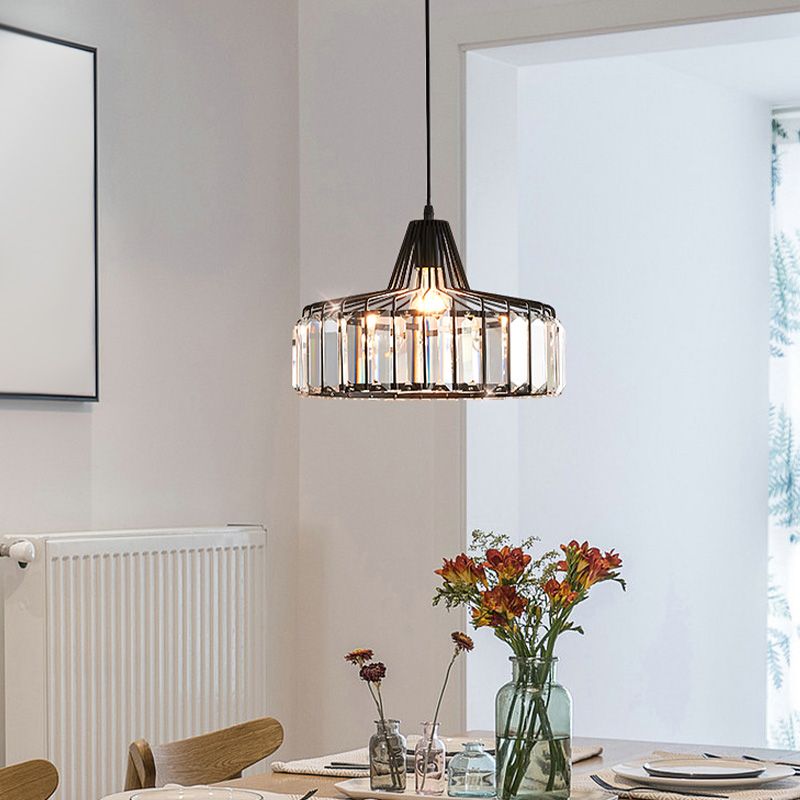 Crystal Drum Pendant Ceiling Light Simplicity Hanging Ceiling Light for Dinning Room