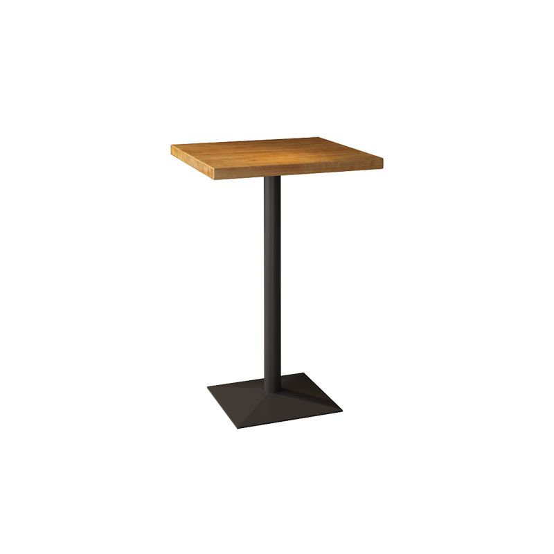 Indoor Industrial Bar Dining Table Square Metal and Wood Bar Table
