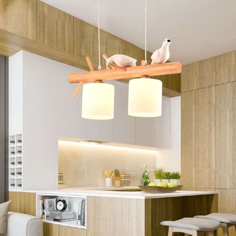 Modern Chandelier Pedants White Glass Chandelier Lights for Dining Room