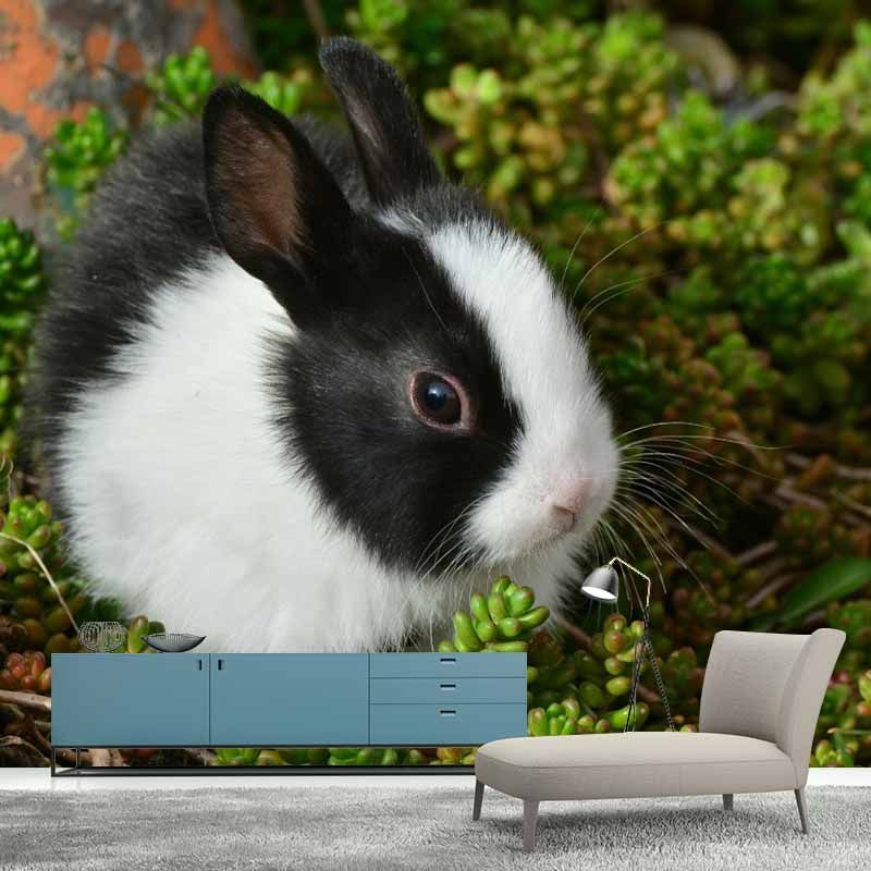 Customized Lovely Rabbit Mural Environment Friendly Wallpaper for Guest Room