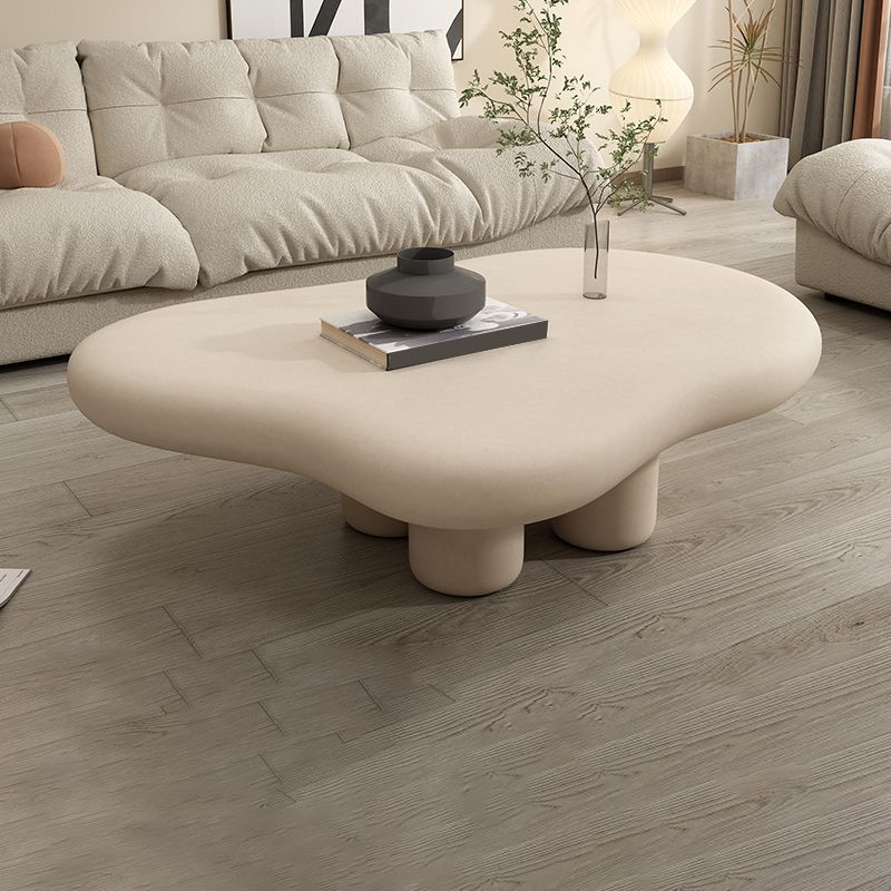 Wood Contemporary Coffee Table 4 Legs Single Coffee Cocktail Table