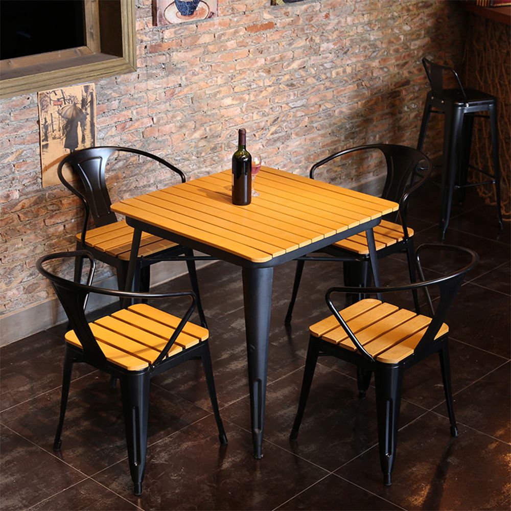 1/3/4/5 Pieces Industrial Bar Table Set Iron Bistro Set with Stools