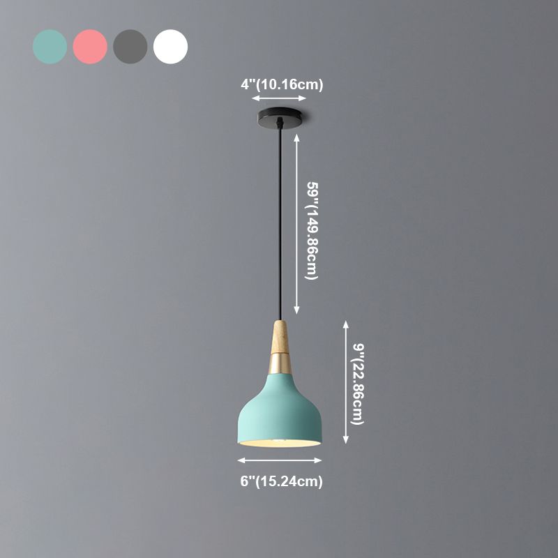 Bowl Shade Hanging Lighting Modern Macaron Style Metal 1 Pendante légère POUR POUR CAFE