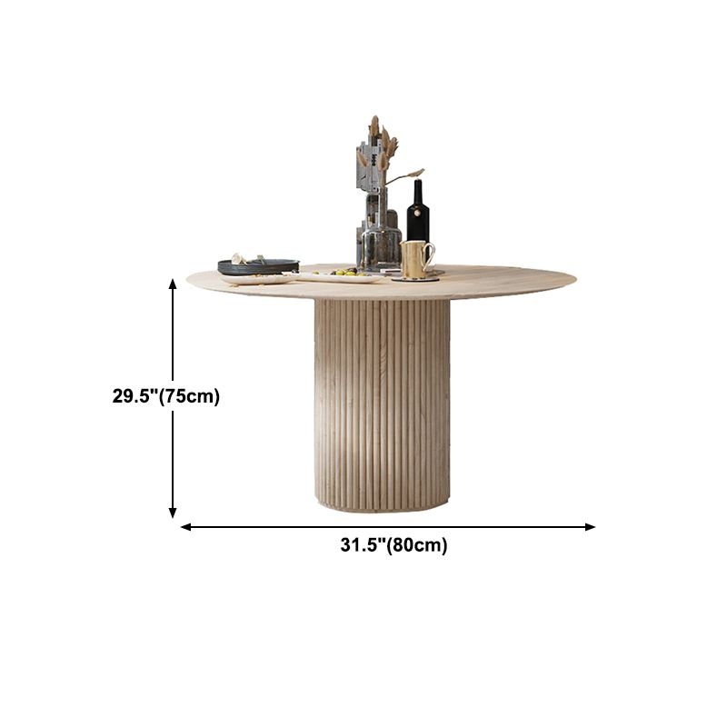 Contemporary Style Dining Table Round Solid Wood Dinette Table for Home Kitchen