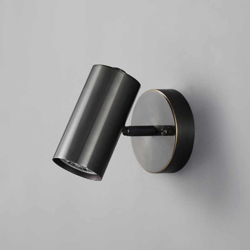 1-Light Cylinder Wall Sconce Lighting Modern Metal Wall Sconces