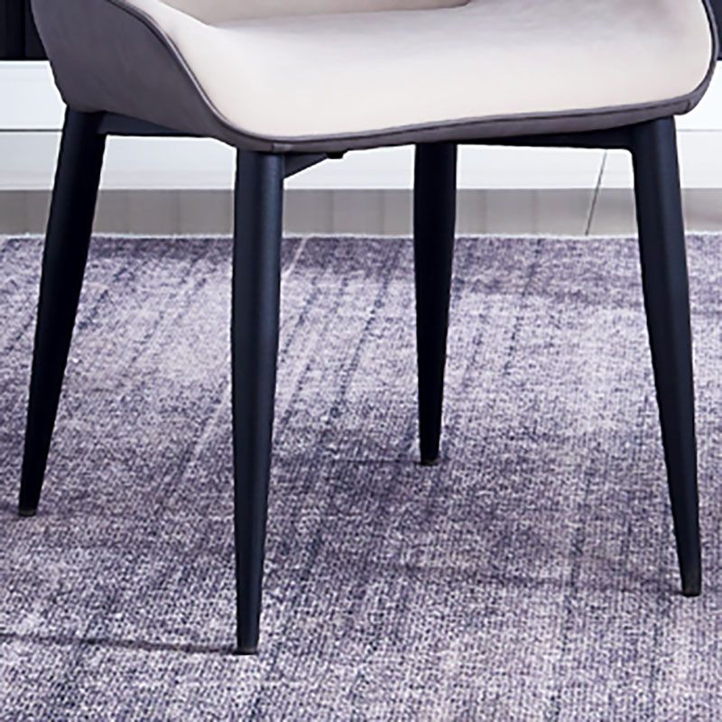 Faux Leather Side Chair Industrial Style Arm Wingback Side Chair for Kitchen