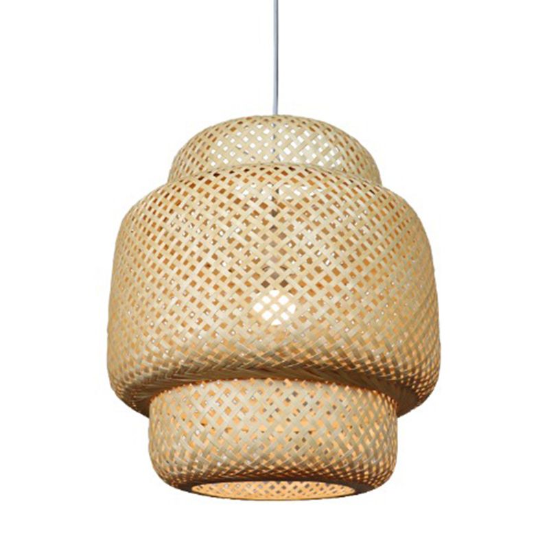 Nordic Weaving Pendant Lighting Bambus 1 Licht