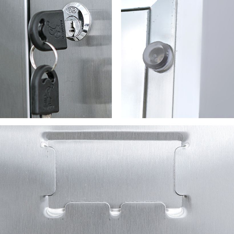 Metal Industrial Cabinet with Hinged Door Gray Steel Storage Cabinet for Bathroom