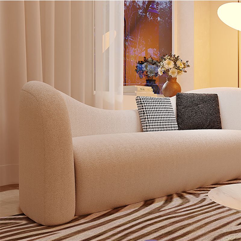Modern Style Sofa Bed Curved Back with Sponge Cushions Filled with Sloped Armrest