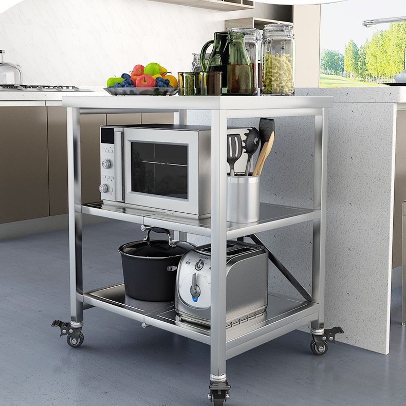 Modern Metal Prep Table Home Kitchen Prep Table with Shelves