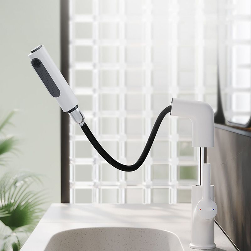 Contemporary Vessel Faucet Lever Handle Swivel Spout Vessel Sink Bathroom Faucet