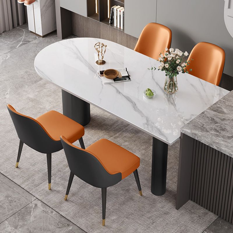 White Stone Top Dinner Room Kitchen Table Modern Tripod Base Dining Table