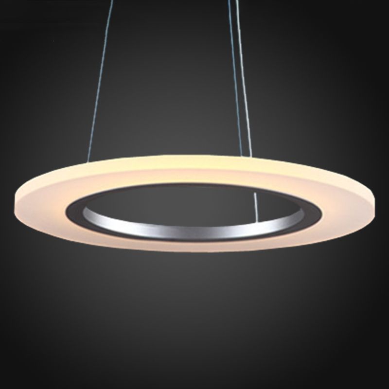 Luz de suspensión LED de estilo colgante de colgante circular de plata