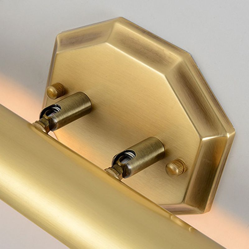 Linear Shade 1-Light Wall Sconce Post-Modern Simple Style Mirror Wall Lighting in Gold