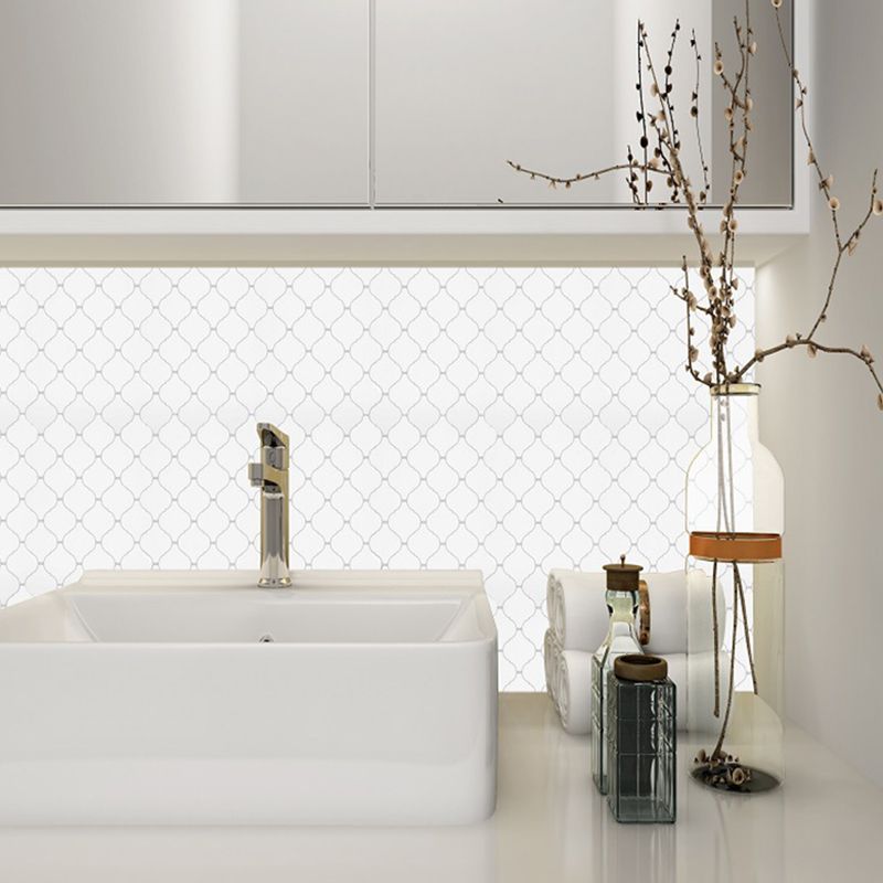 Beige Quatrefoil Pattern Wallpapers Geometric Modern Peel and Stick Wall Art for Home