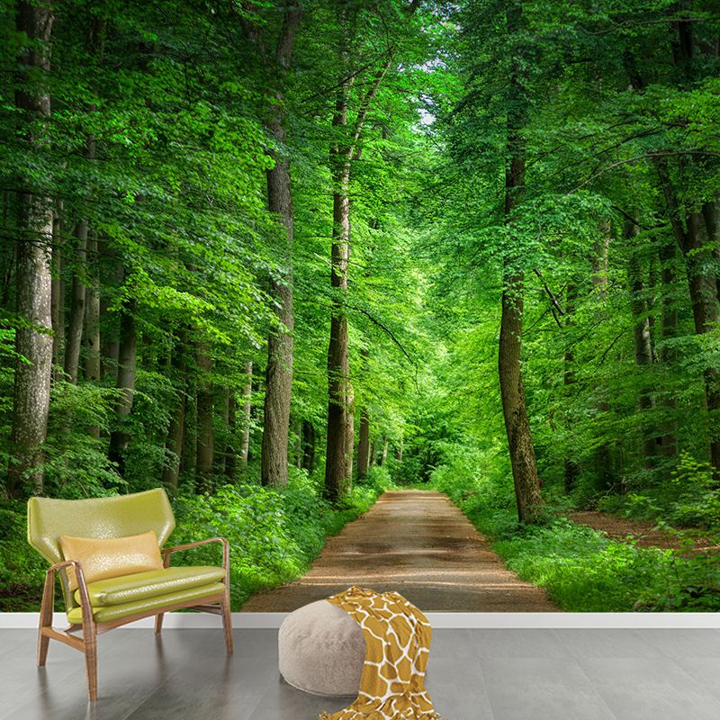 Soft Color Moisture Resistant Forest Mural Wallpaper Wall Covering