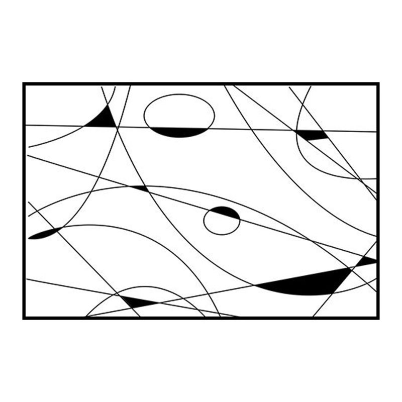 Tapis de tapis simple noir en polyester tapis à rayures Tapis résistant aux taches pour la décoration intérieure