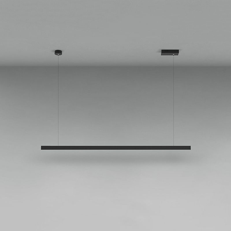 Luci a sospensione contemporanea per l'illuminazione dell'isola lineare di cucina Luce a sospensione in nero