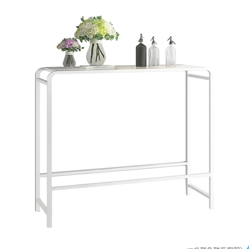 Modern Bar Dining Table Rectangle Indoor Bar Stool Table with Footrest