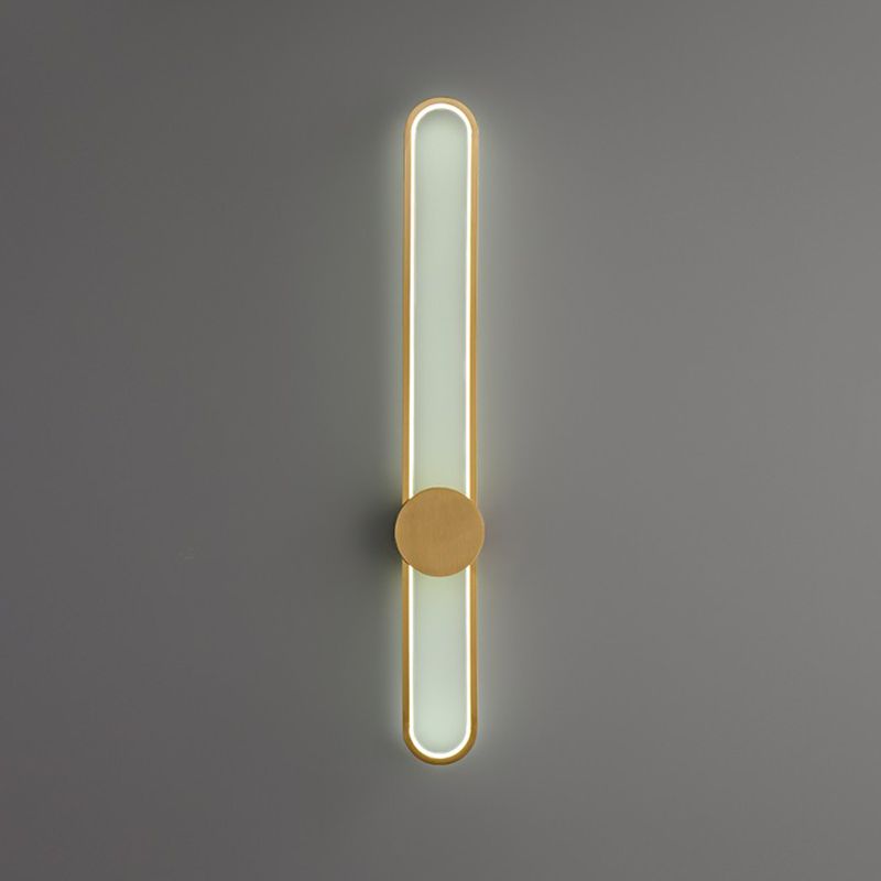 Metal Oval Shade Wall Sconce Modern Style 1 Light Wall Lighting Fixture