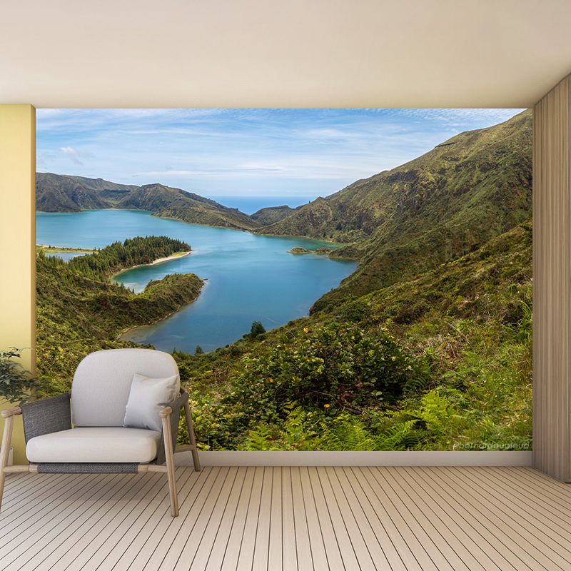 Mountain Wall Mural Wallpaper Modern Style Mildew Resistant Wall Mural for Home