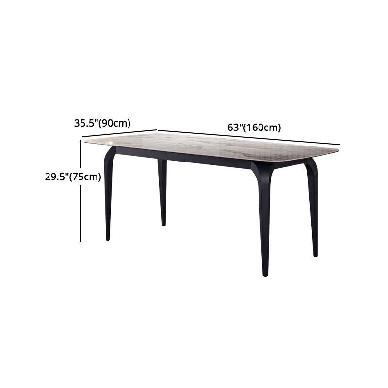 Modern Rectangle Dinette Set 1/2/4/5/7 Pieces Dining Table Set with Grey Sintered Stone
