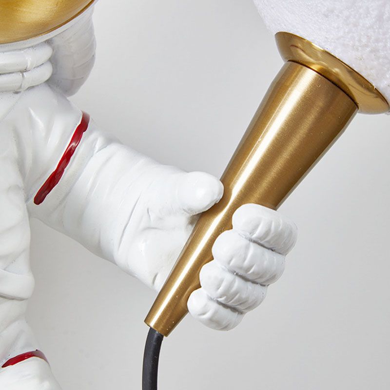 Blown Glass Planet and Astronaut Wall Light Kids Style 2-Head Wall Lighting Fixture