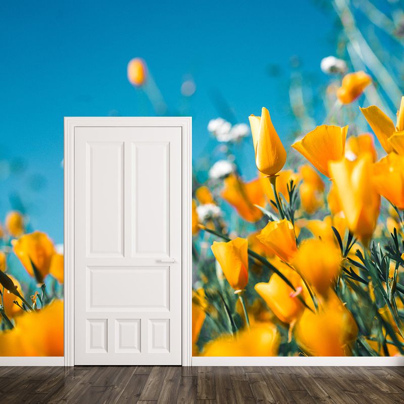 Washable Stain Resistant Mural Wallpaper Beautiful Flowers Indoor Wall Mural