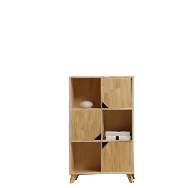 Modern Wooden Bookcase Standard Natural Closed Back Bookshelf