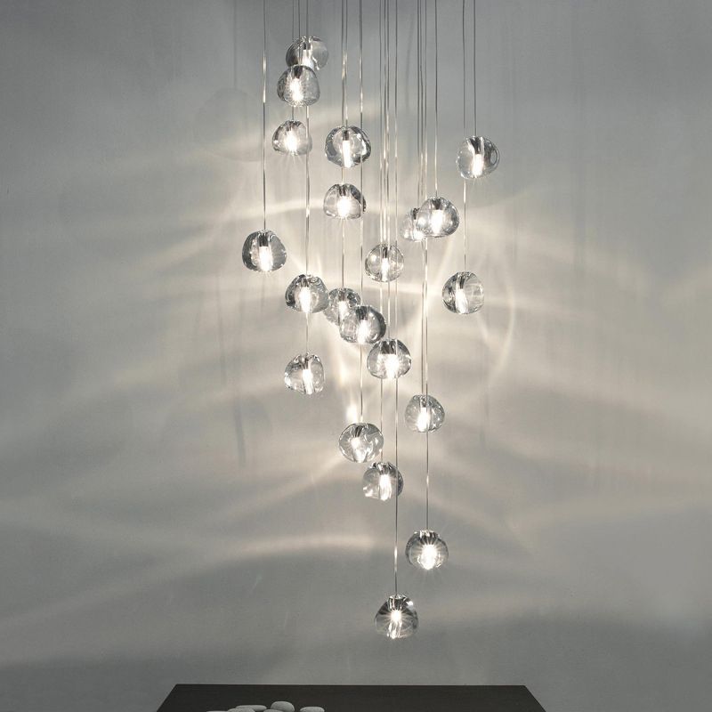 Cherries Hanging Light Fixtures Contemporary Glass Ceiling Pendant for Stairwell