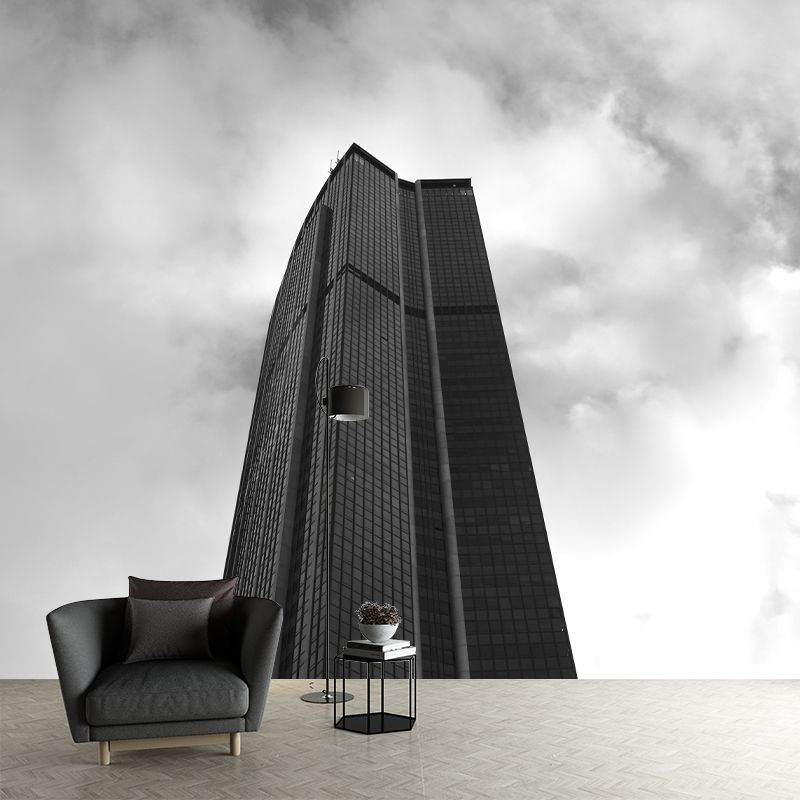 Contemporary City Architecture Moisture Resistant Wall Decor for Meeting Room