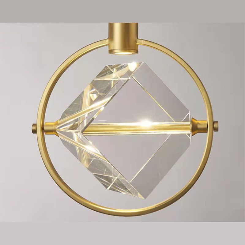 Moderne luxe stijl mini gesuspendeerde verlichting armatuur 1 lichte suspensie hanger met kristalschaduw