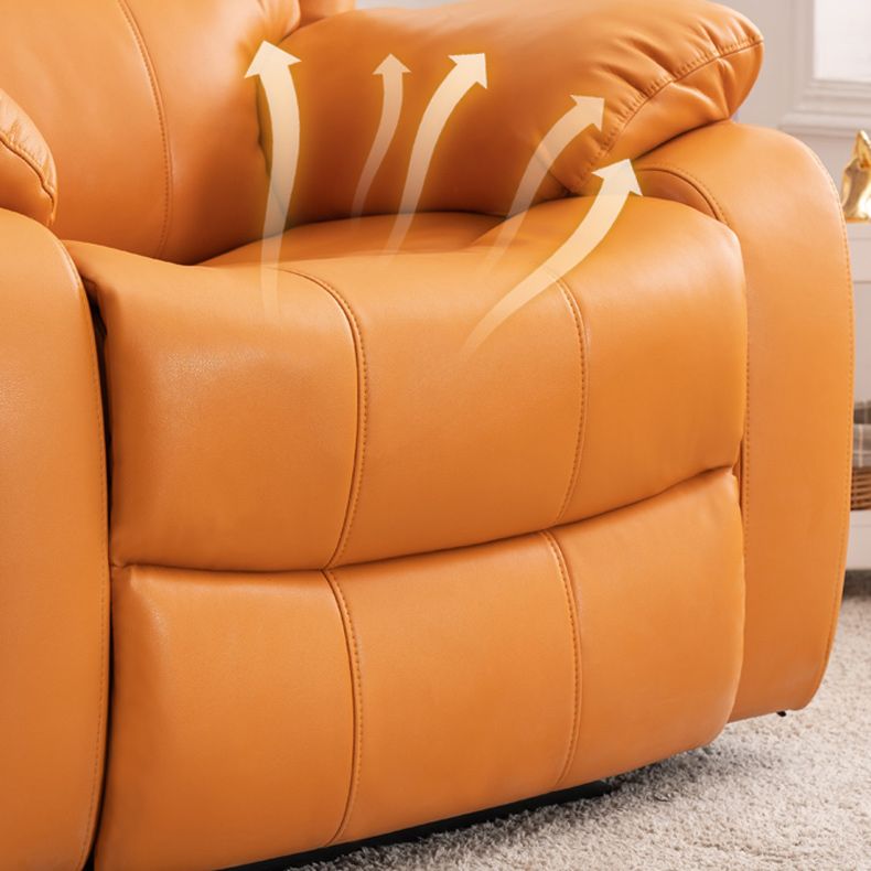 Swivel Glider Recliner Chair Genuine Leather Standard Recliner