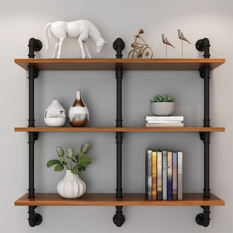Industrial Engineered Wood Bookcase Closed Back Floating Bookshelf