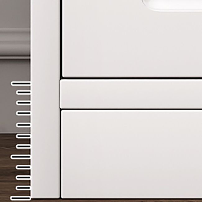 White Accent Cabinet Standard Rectangle Side Cabinet with Doors