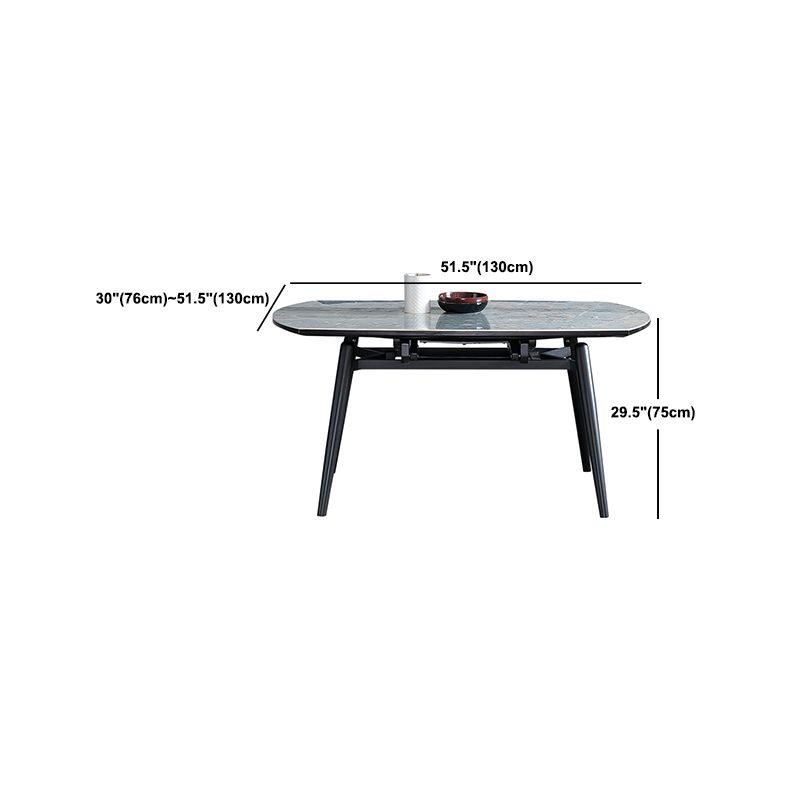 Modern Scalable Dinette Set 1/4/5/7 Pieces Round Blue Sintered Stone Top Dining Table Set