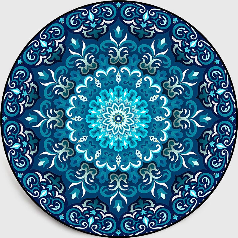 Multi-Colored Living Room Rug Turkish Floral Swirl Rug Synthetics Anti-Slip Pet Friendly Machine Washable Area Carpet