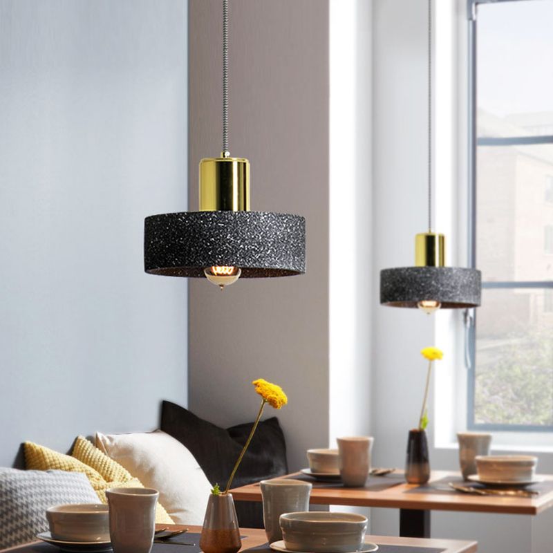 Cement Geometrical Ceiling Light Nordic Style 1-Light Hanging Lamp for Restaurant
