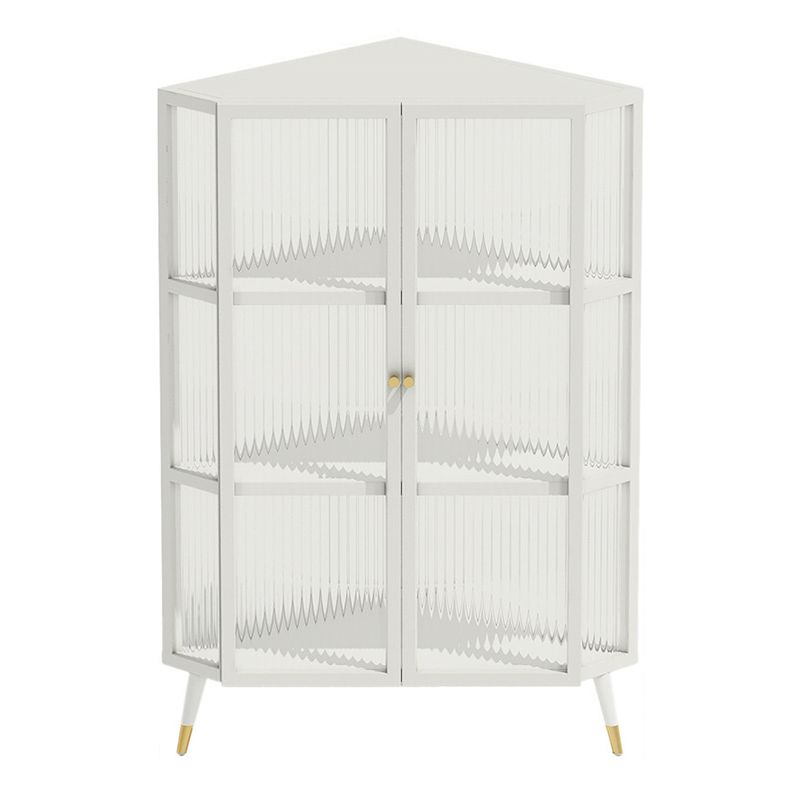 Industrial Curio Cabinet Metal Glass Doors Storage Cabinet with Legs