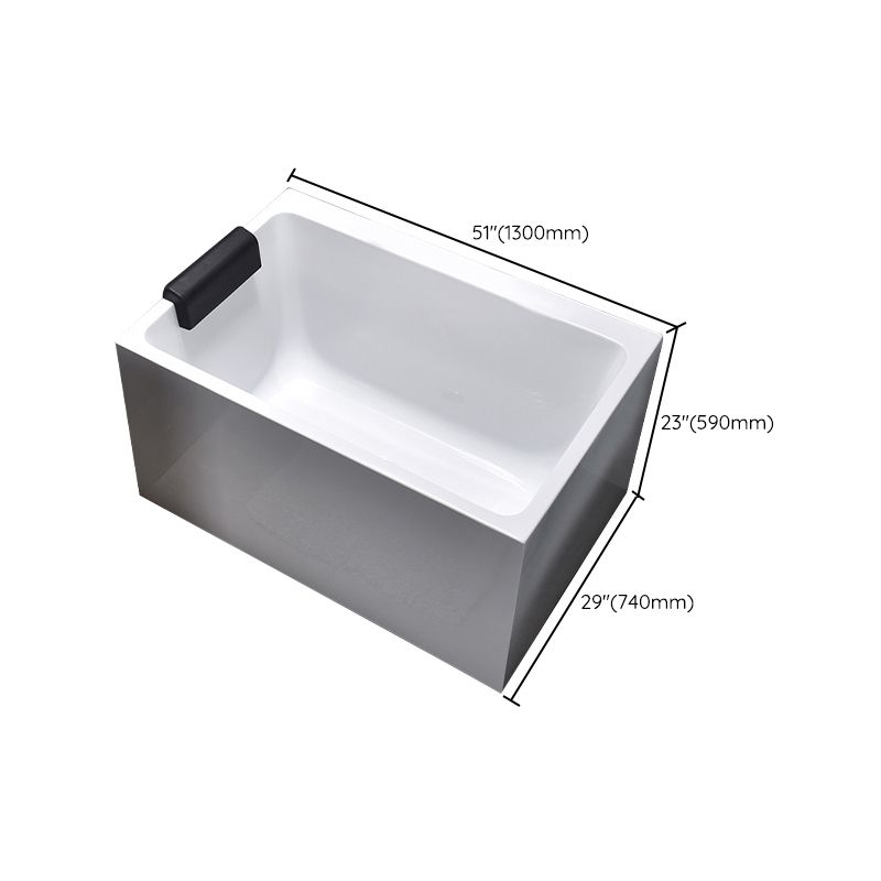 Modern Rectangular Bathtub Acrylic Center Soaking White Bath