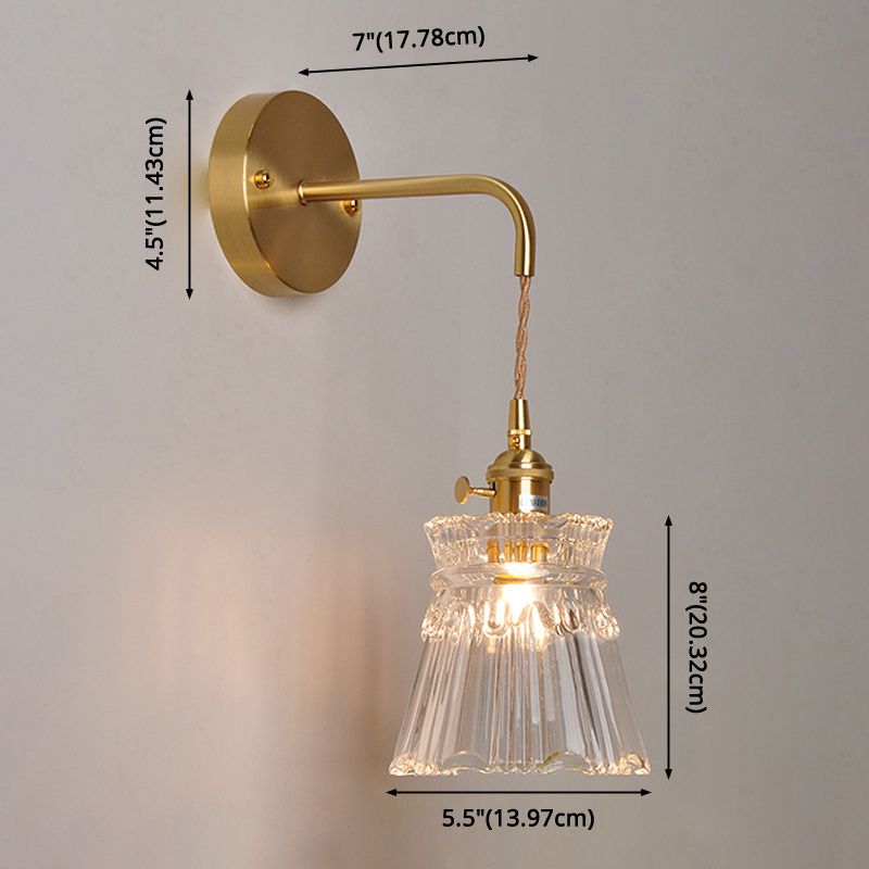 1 luminaire d'éclairage industriel léger avec verre côtelé pressé Light pour la salle de bain de la chambre à coucher