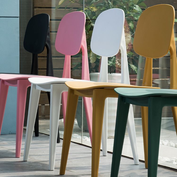 Silla moderna comedor silla sin brazos con patas de plástico para cocina