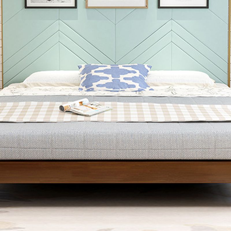 84.65 inch Wide Mid-century Bed Frame Solid Wood Platform Bed