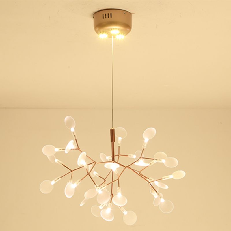 Luz de metal contemporánea de lámparas de metal Fireglies Hanging Chandelier para dormitorio