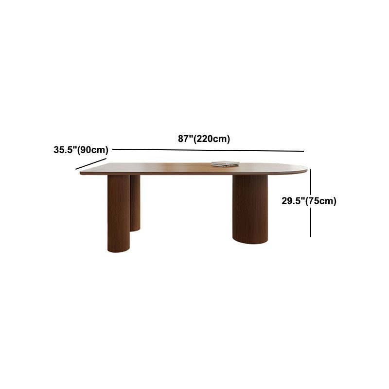 Solid Wood Top Dining Table Modern Dining Table with 4 Pine Wood Legs